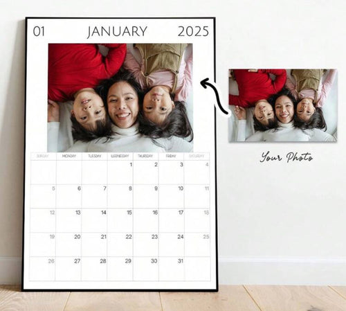 1 Personalized Photo Calendar Canvas Print