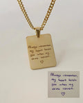 Turn Handwritten Notes Into Forever Memories. Custom engraved necklace from your own handwriting.