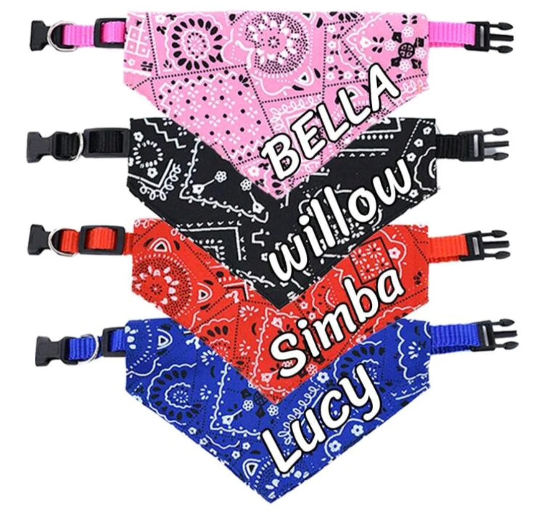 1pc Custom Adjustable Dog Collar Pet Saliva Towel